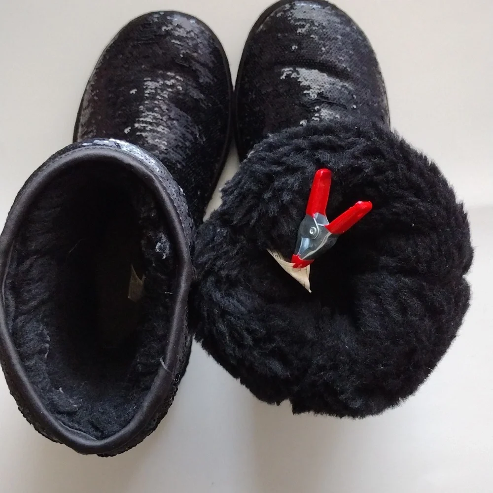 UGG Classic Cosmos Sequin Black  Women's Booties 7